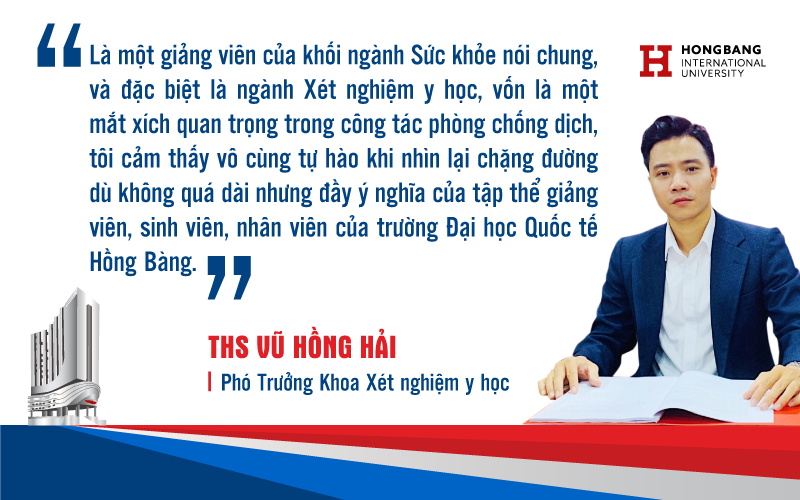 Thạc sĩ Vũ Hồng Hải – phó trưởng khoa Xét nghiệm Y học