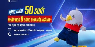 HIU tặng thêm 50 suất nhập học 0 đồng cho mỗi ngành – Áp dụng với 28 ngành tiềm năng